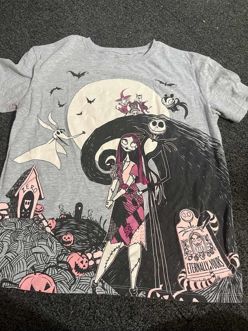 The Nightmare Before Christmas Kids Gray Sally & Jack Costume Tee